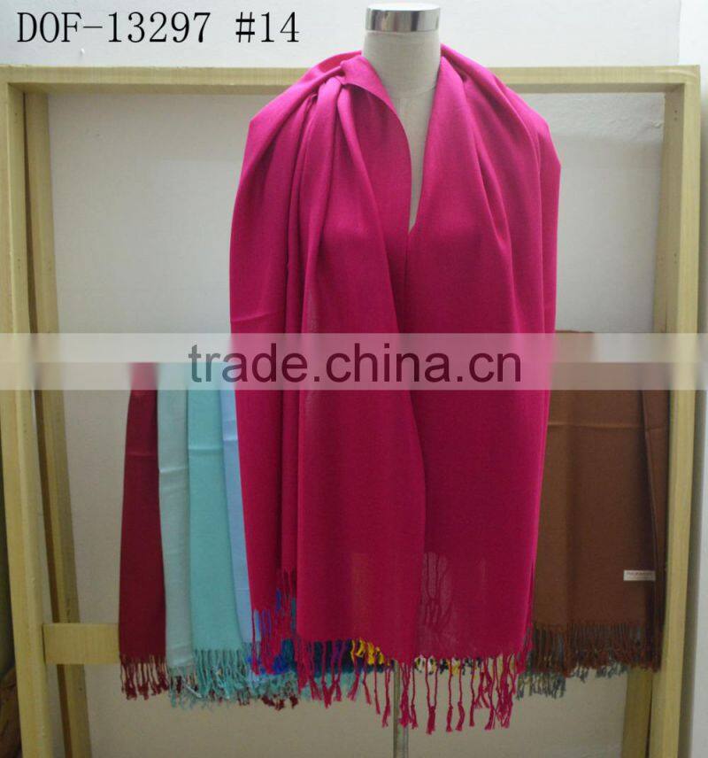Fashion women twill hot popular pashmina shawl 100%viscose solid color