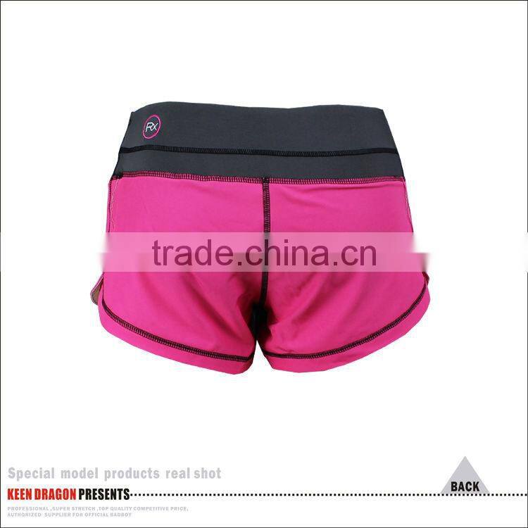 2014 new Lady's new sport short 4 way stretch pink mma shorts