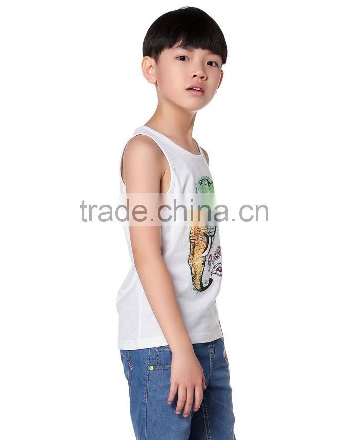Trend fancy printed white kids vest