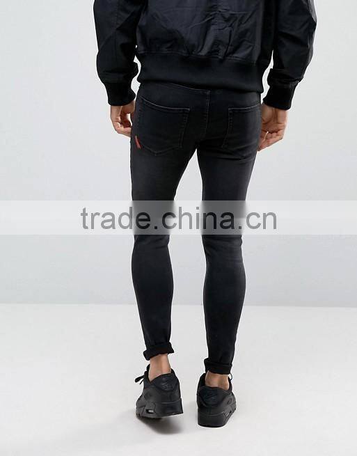 100%Cotton Men Heavy Destruction In Knee Pocket Denim Jean Pants For Men's Jean Wear