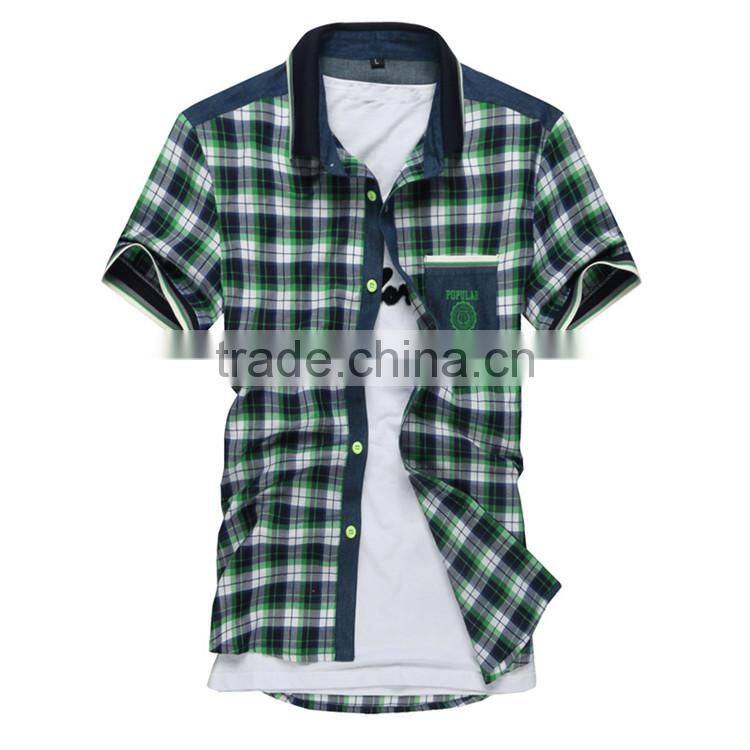 2015 100%cotton men fit business plaid dress shirt, striped shirt, gypsy shirt