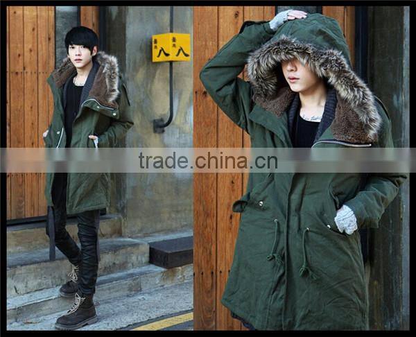 2016 new design vogue european style fishtail military fur parka designer men winter coat