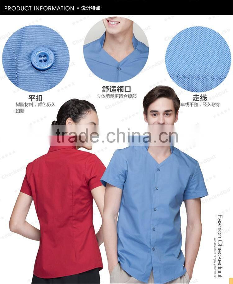 Juqian 2016 oem classic unisex sexy chinese restaurant waiter/waitress uniform designs