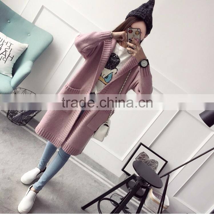 Hooded cardigan sweater coat Korean female and 2017 new spring all-match sweater