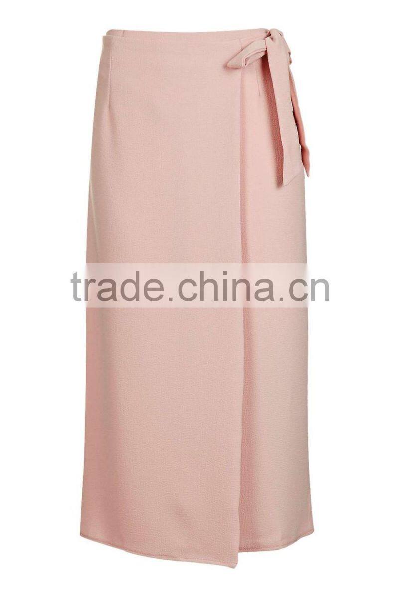 Fashion women wrap tie midi skirt