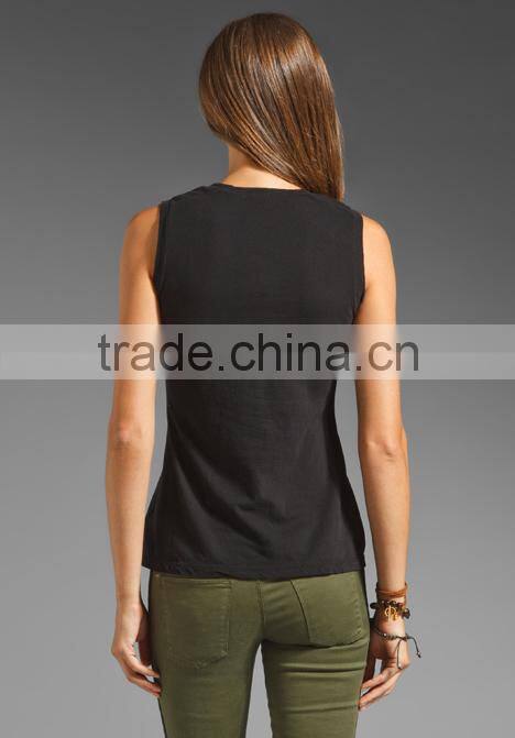 Sanded Jersey Wide Strap Plain Tank Top
