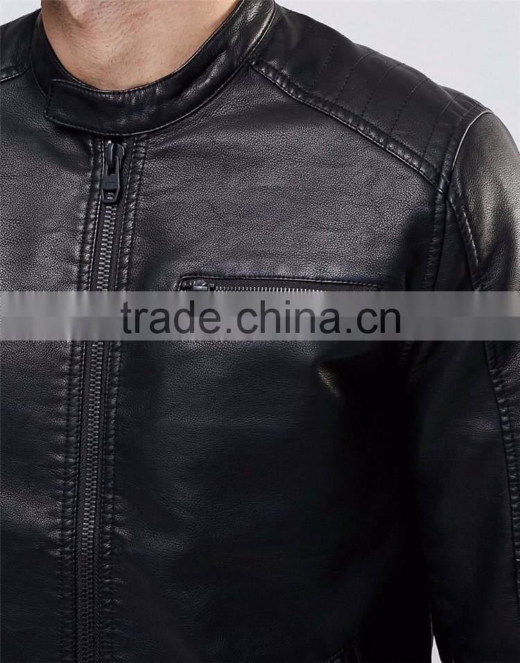 Shandao OEM plain design long sleeve winter men leather matte top coat