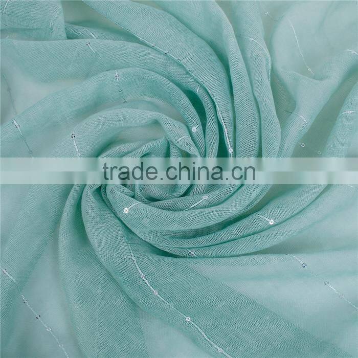 Polyester Scarves & Wraps Rectangle Silver Green Sequins Fashion Scarf