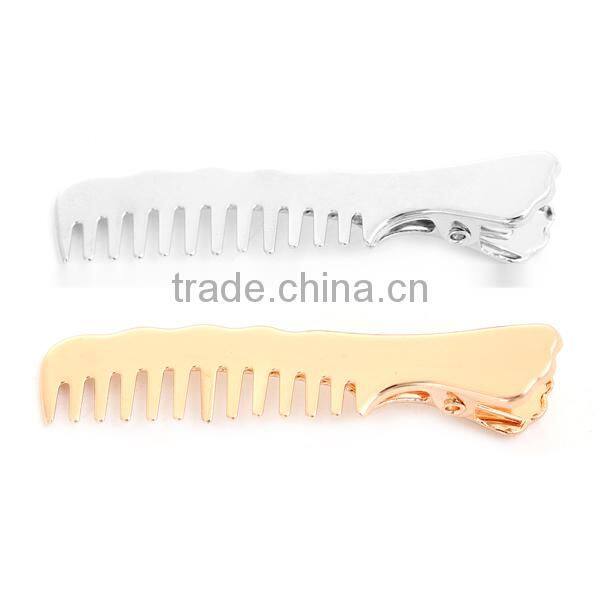 Iron Based Alloy Hair Clips Findings Comb Gold Plated