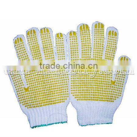 PVC dotted cotton safety knitted work Glove