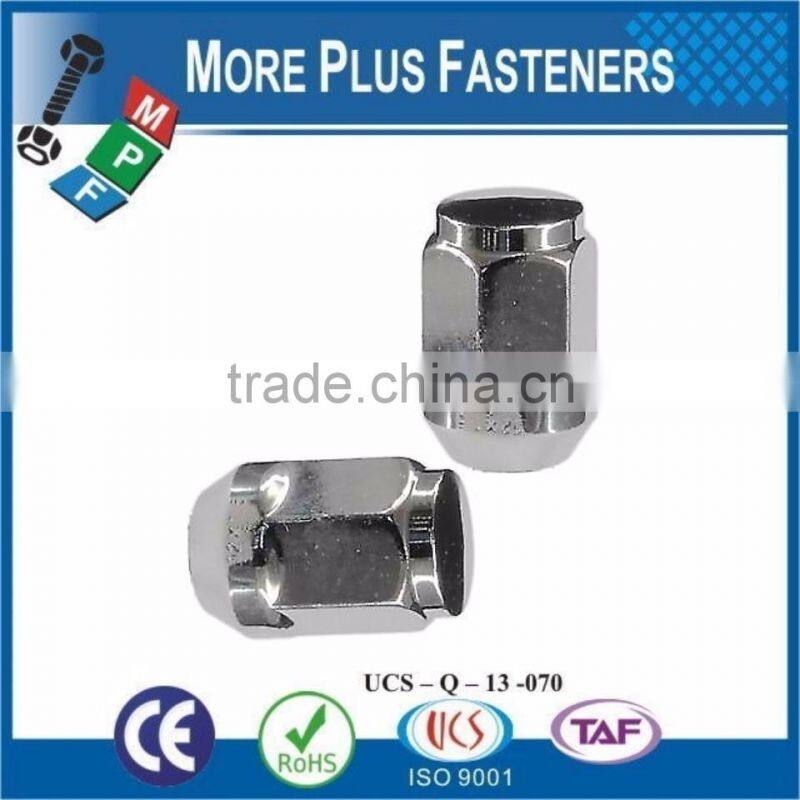 Made in Taiwan Black Bulge Open Ended Blue Thread Chrome Bulge Acorn Lug Nut