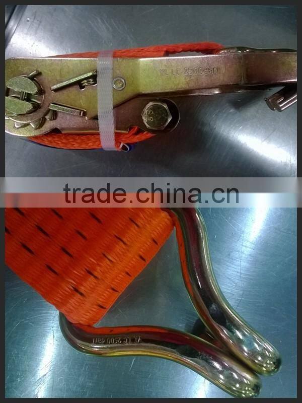 tie down ratchet strap with hooks and rings
