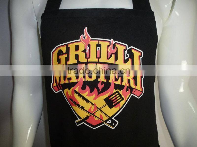 BBQ APRON BLACK PRINTED APRON KITCHEN APRON