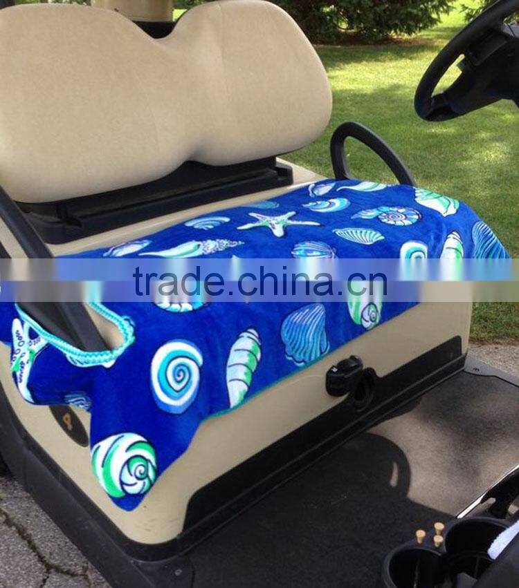 wholesale custom cotton towel seat covers for golf carts/lounger