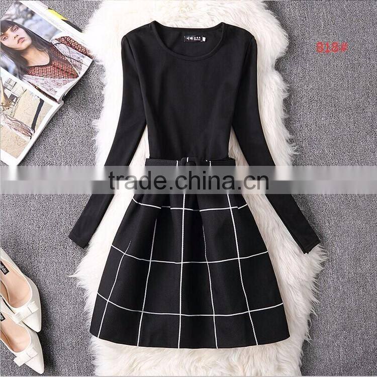 big girl long sleeve check dress/yisx young girl flower printed princess dress/new design girl holiday fashion dress