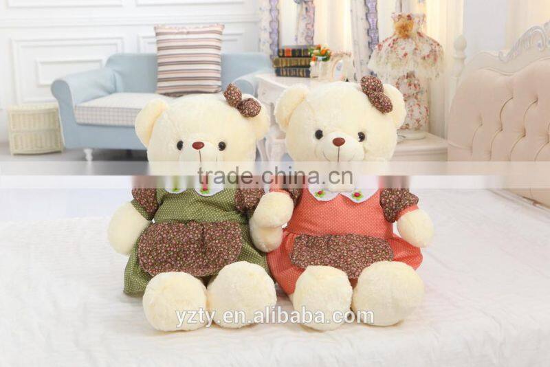 Yangzhou plush toy factory supply elegant teddy bear toy with dress
