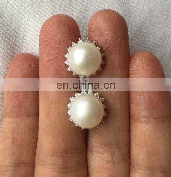 Pearl bridal ear pearl crystal earrings stud flower pearl studs earring wedding earings jewelry