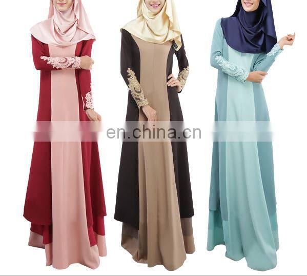Plus Size Malaysia Dubai Arab lace Sleeve Kaftan Abaya Muslim Long maxi dress