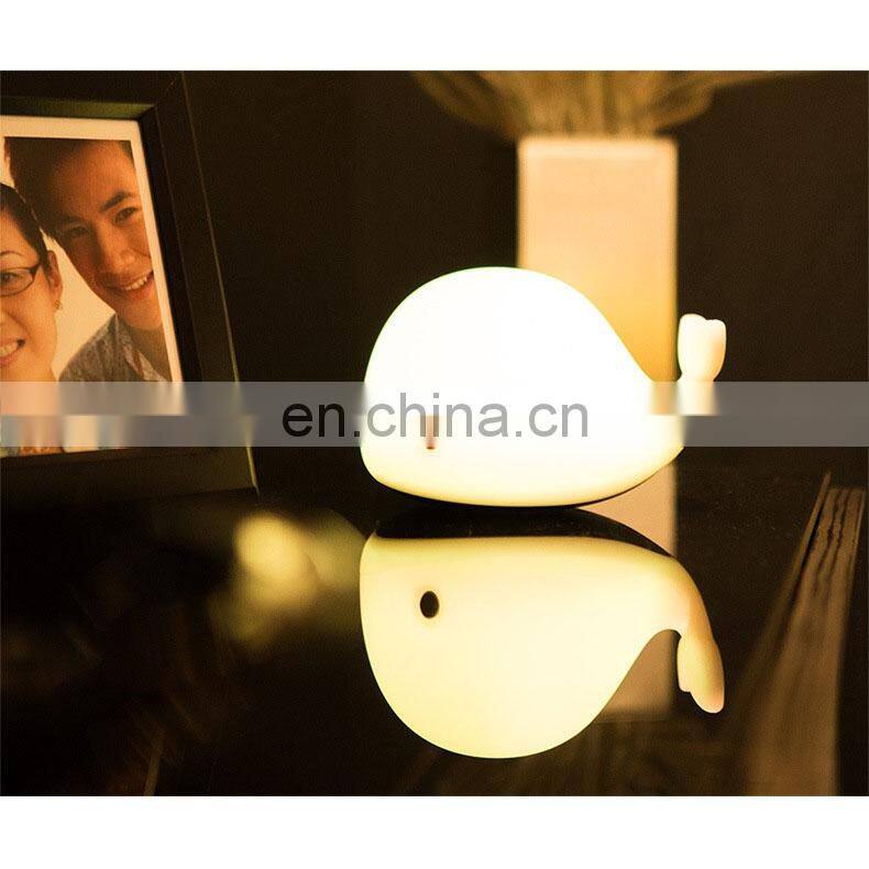LED baby night light silicone baby nuesery lamp cute dolphin lamp for bedroom