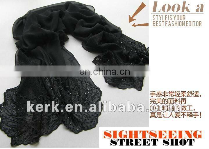 Factory price 175cmx52cm 17 colors ladies shawls scarf, can be MUSLIM HIJAB, 100% silk scarf