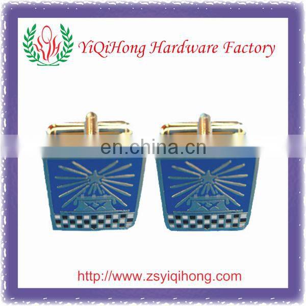 England shield metal silver cufflink