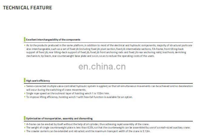 Crawler Crane 180T construction crawler crane CE ISO approved