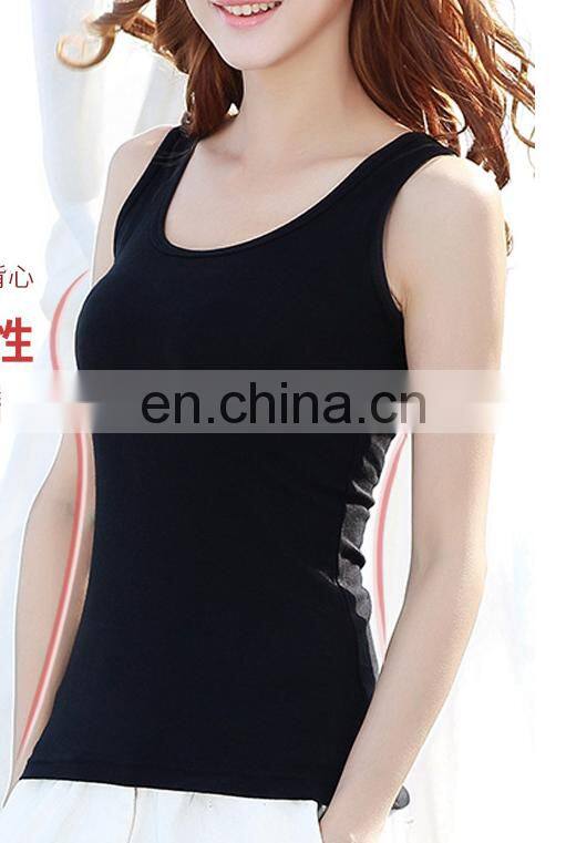 Women's Casual Solid U O-Neck T Shape Basic workout fitness Custom logo Cotton Tank Top