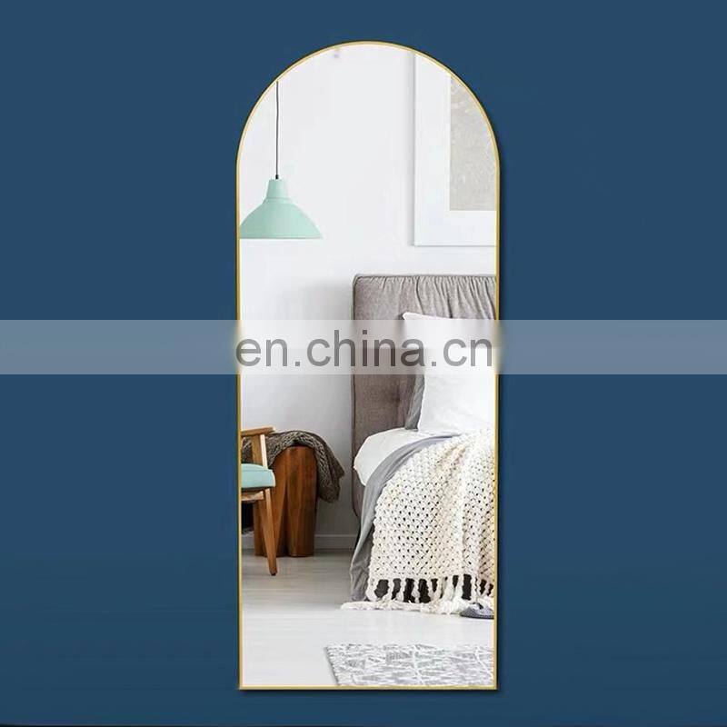 Cheap Metal Framed Arched Floor Stand Dressing Mirror
