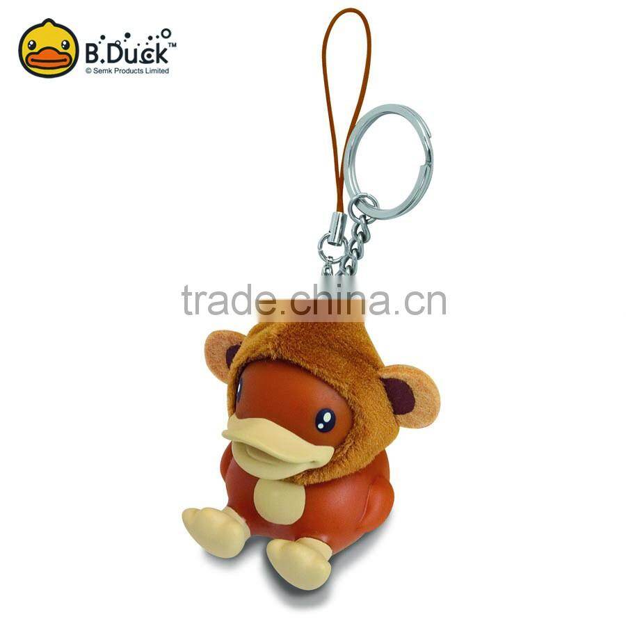 B.Duck brand animal shape pvc floating titanium key ring