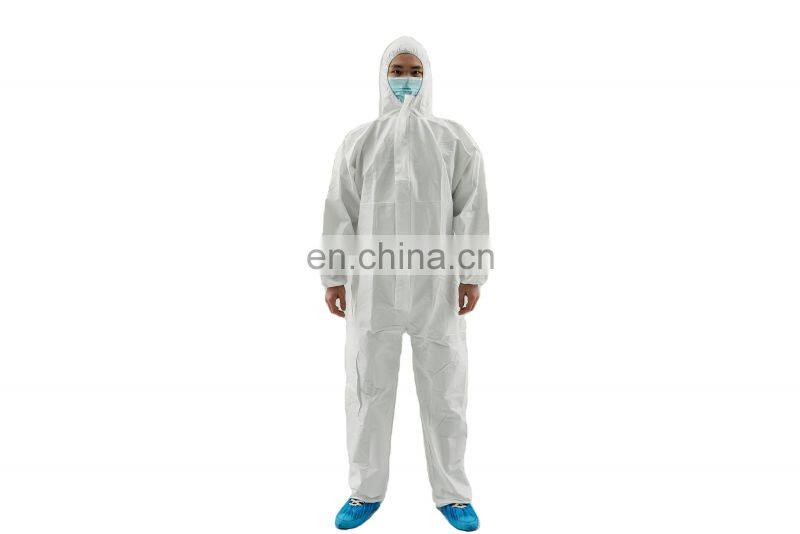Type 5/6 Microporous Coverall Disposable White Waterproof Hooded Coverall