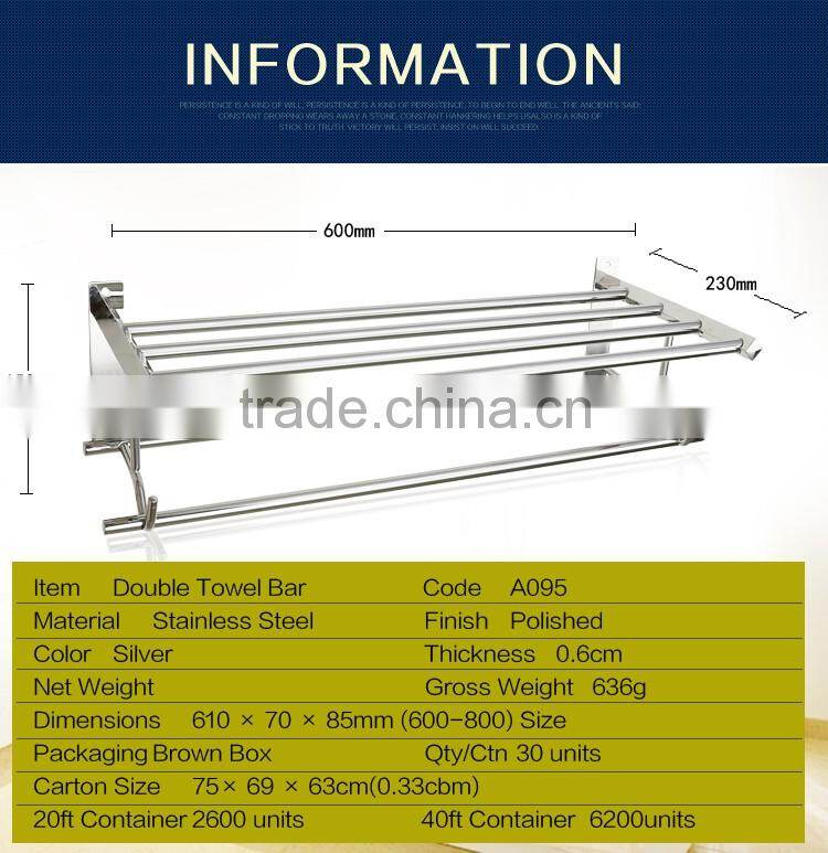 WESDA Houseware good quality stainless steel and glass bathroom shelf