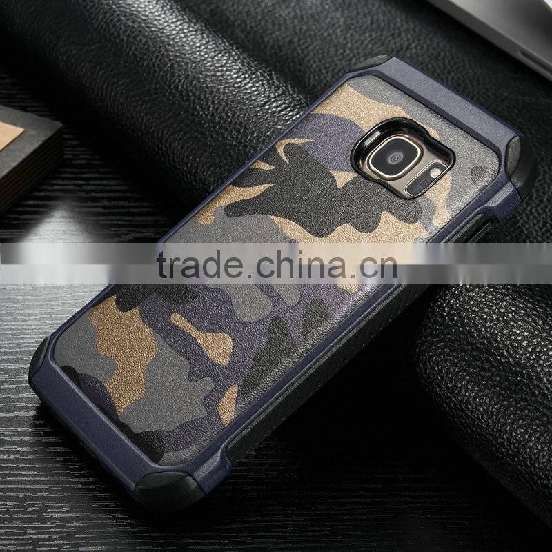 Alibaba express camouflage 2 in 1 genuine leather with solier wind case for Samsung galaxy s7 edge ,for Samsung galaxy s7