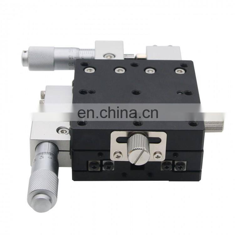 High Precision 60*60mm XY Axis Displacement Platform Trimming Station Sliding Table Manual linear stage