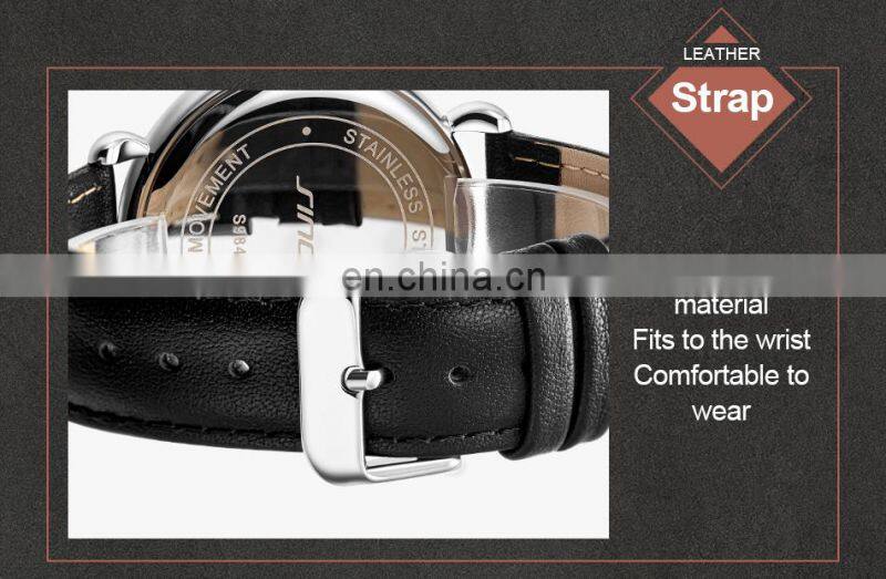SINOBI Wrist Watch for Men 2021 S9844G Watch Sinobi Gentleman Classic Quartz Watches Motre Homme Black Handwatch