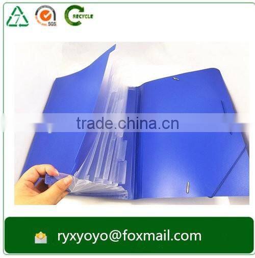 hard cover pp custom printed pockets expandable file folder with fastener