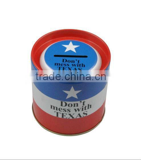 wholesale round saving money coin bank tin box
