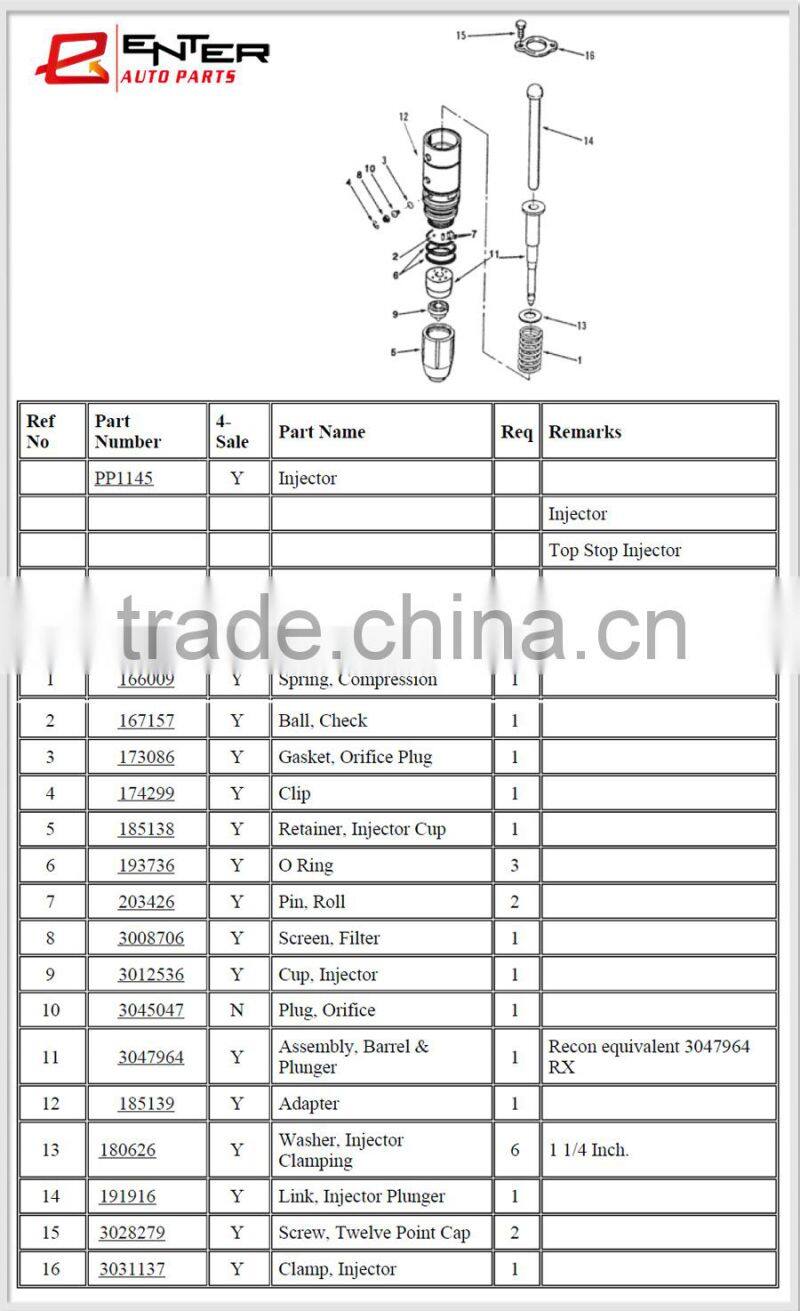 3054218 genuine parts ccec nt855 engine injector
