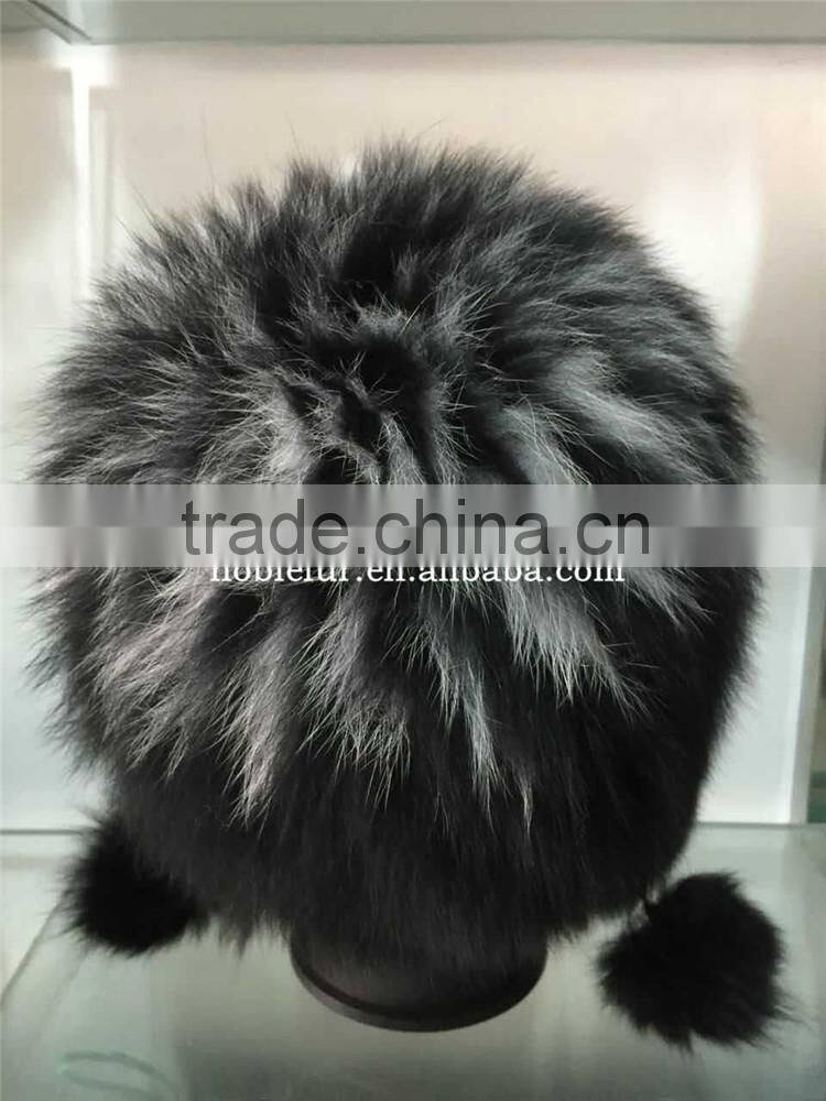 new design keep warm fox fur earflap hatwindproof headwear