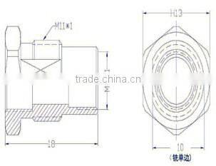 M11 CNC machining precision part male hexagon brass assemble connector screw
