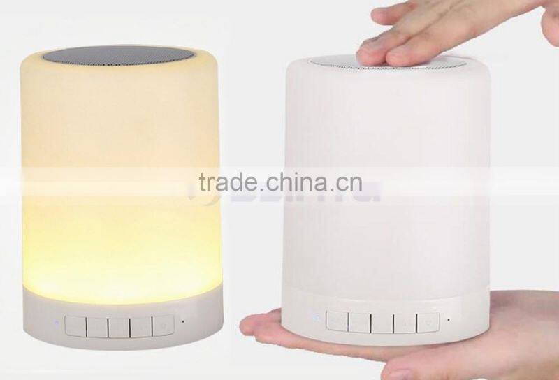 LED TF Aux Bluetooth 7 Colors Changering Wireless Smart Bluetooth Lamp Speaker with Blue Green Light Hook