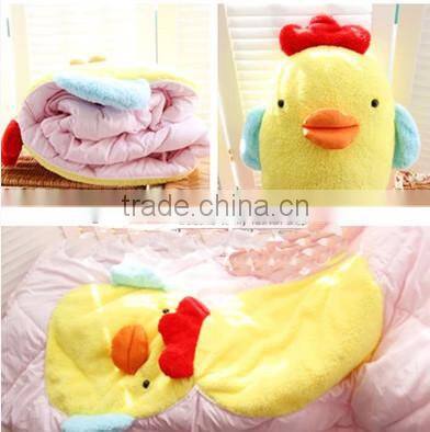 Plush cartoon air quilts/ chicken plush animal quilts
