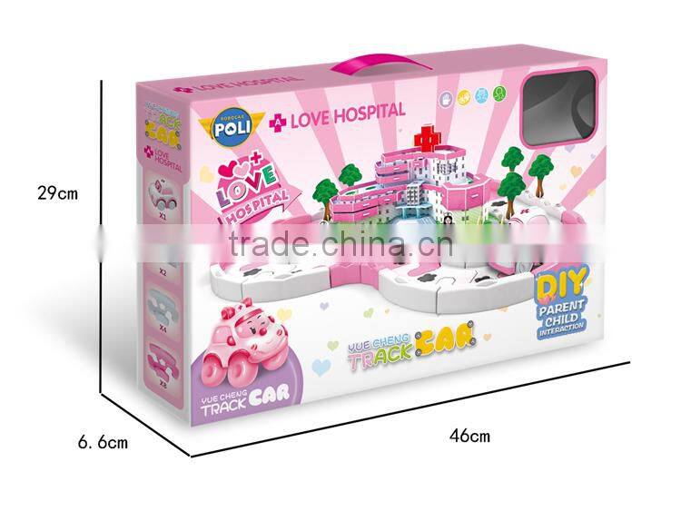 DIY toy gift love hospital toy robcar poli set for kids