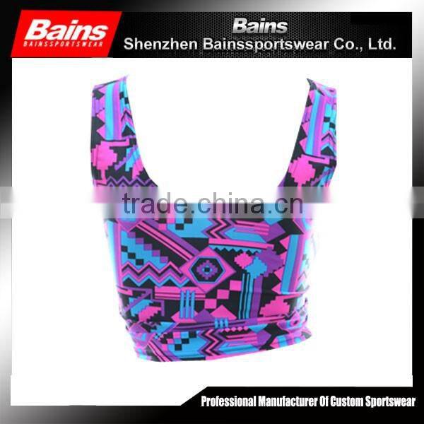 Custom printed women crop top wholesale cheap