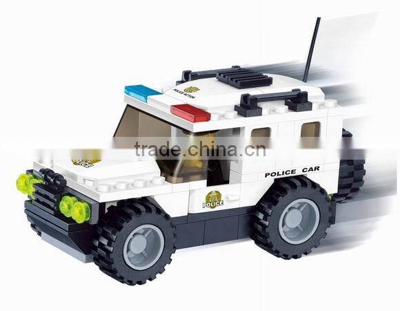 ABS mini Police Car Block toy Set police bricks