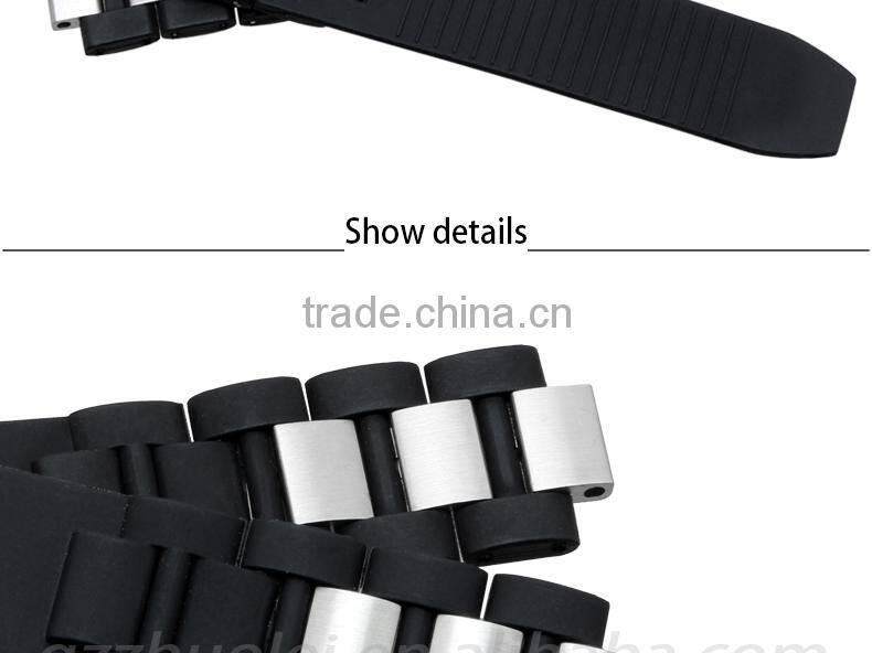 Mens Silicone Rubber Waterproof Diver Watch Strap Band 21mm