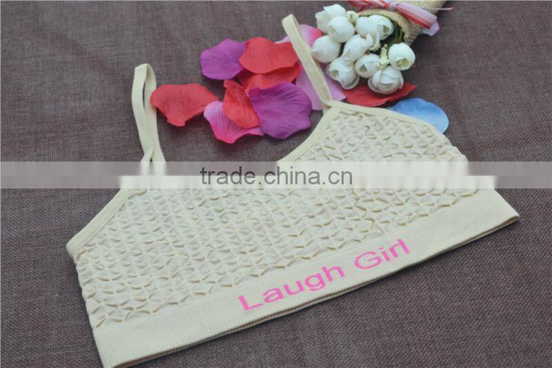 Hot pep seamless crop top sport bra kids underwear for girls