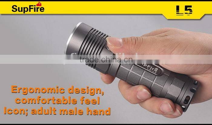 Hot sale high quality SupFire L5 aluminum waterproof high power rechargeable led flashlight