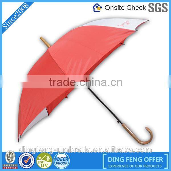 Wooden shaft protect sunshade walking stick umbrella