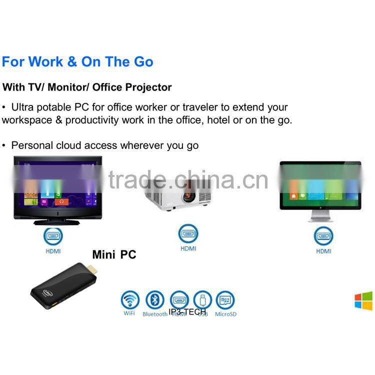 Popular window8.1 bing OS Mini PC t03 tv Stick 2g 32g WiFi Bluetooth4.0 transmission mini pc usb memory stick