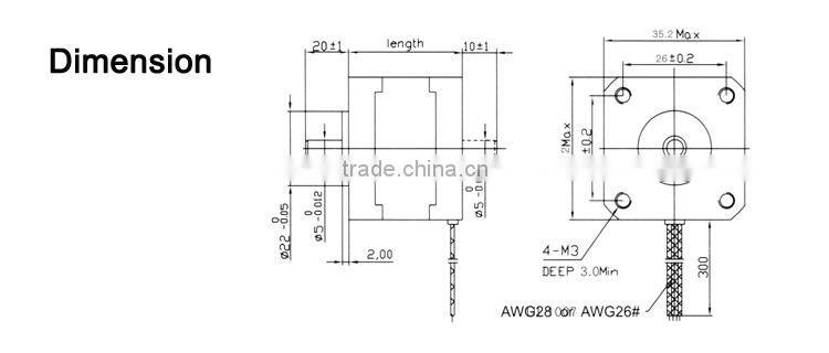 35mm 1.8 Degree Hybrid Stepper Motor/ 35ST28-4A Stepping Motor